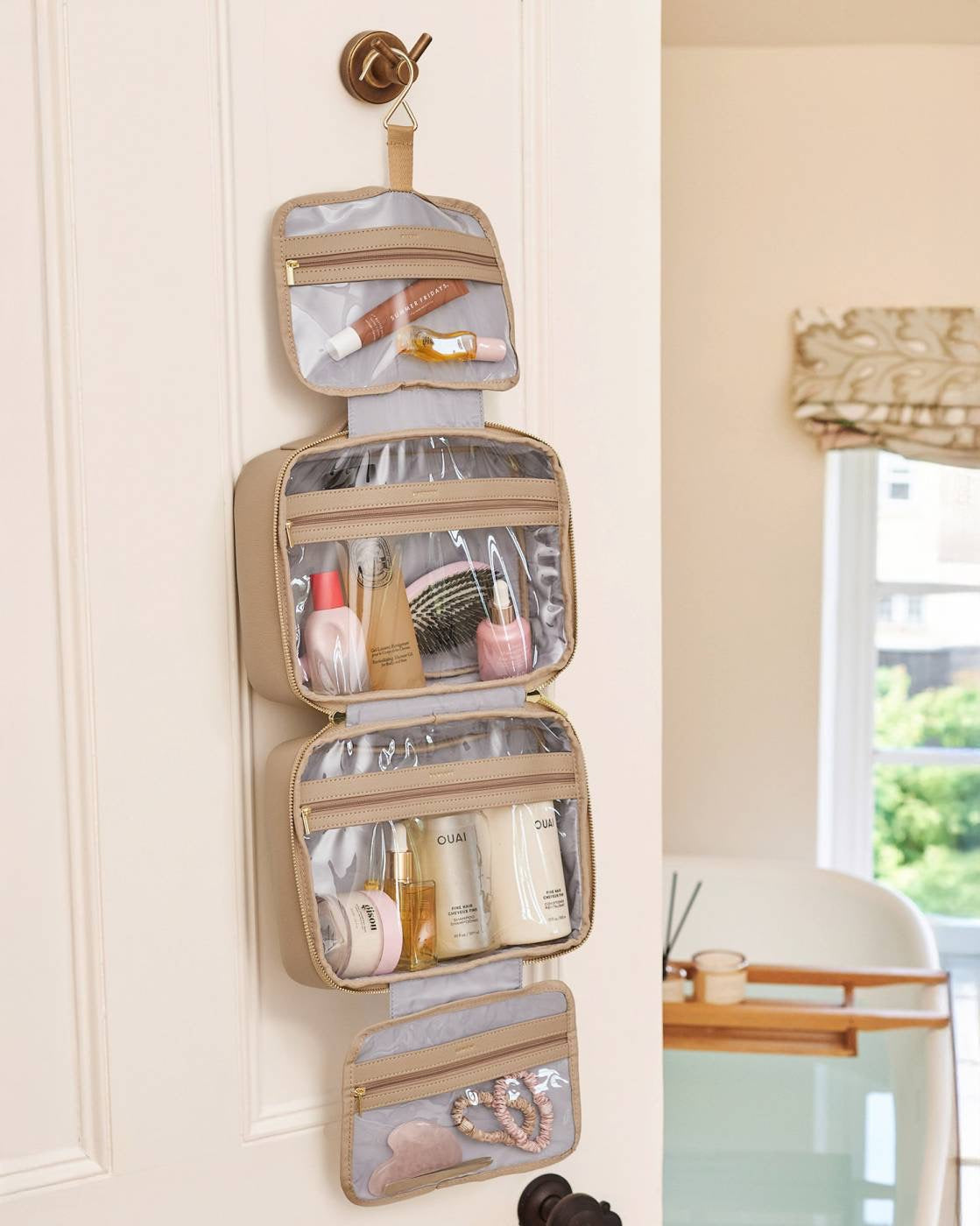 Hanging Wash Bag - Light Taupe