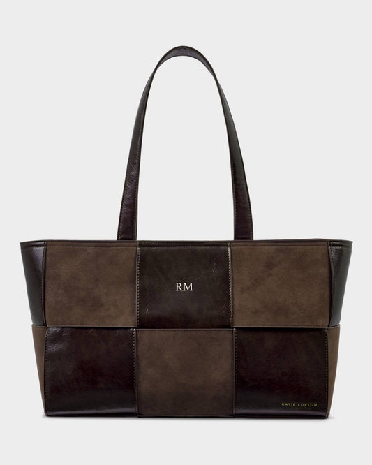 The Taya Woven Tote Bag - Bitter Chocolate