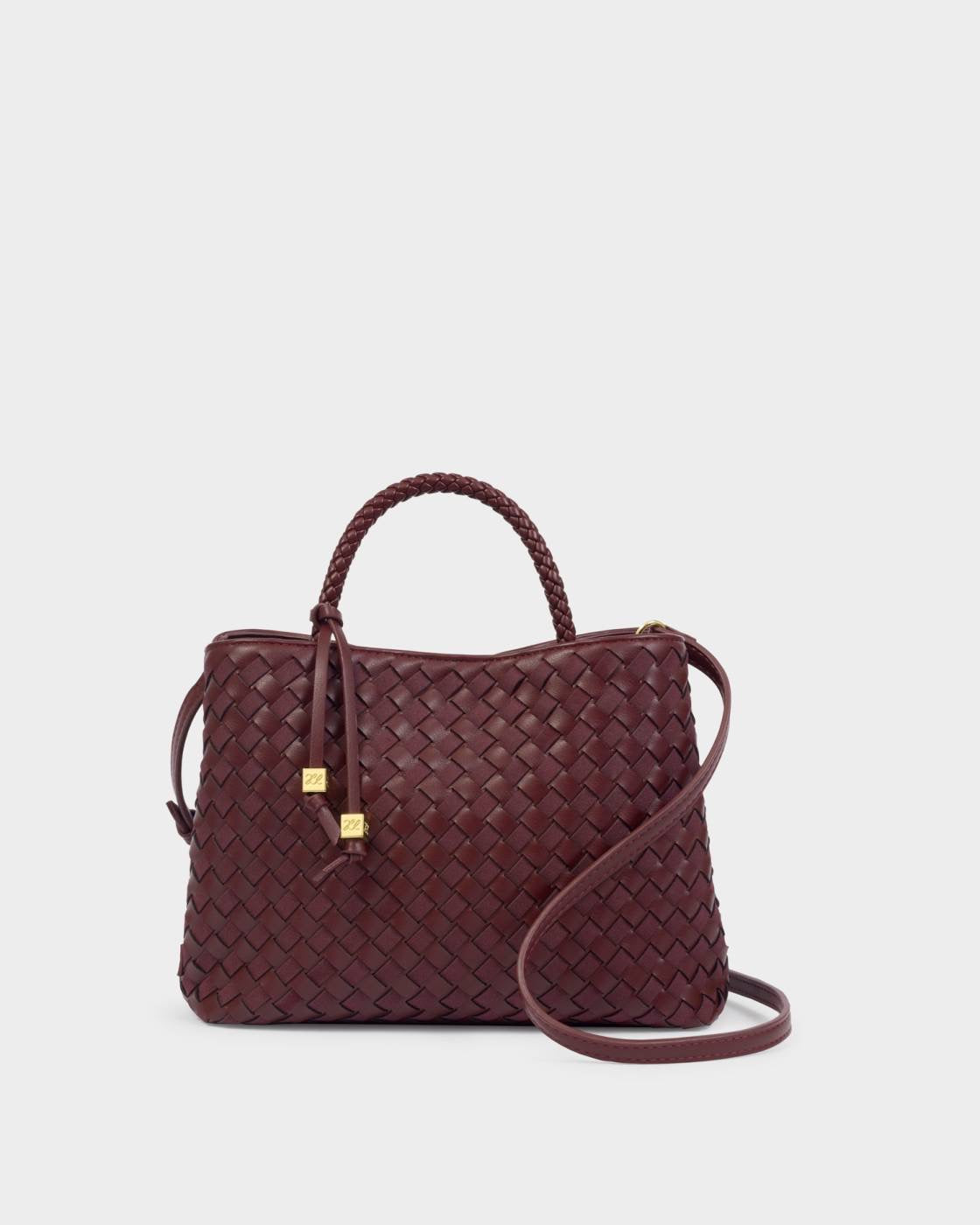 Nova Woven Top Handle Bag - Cherry