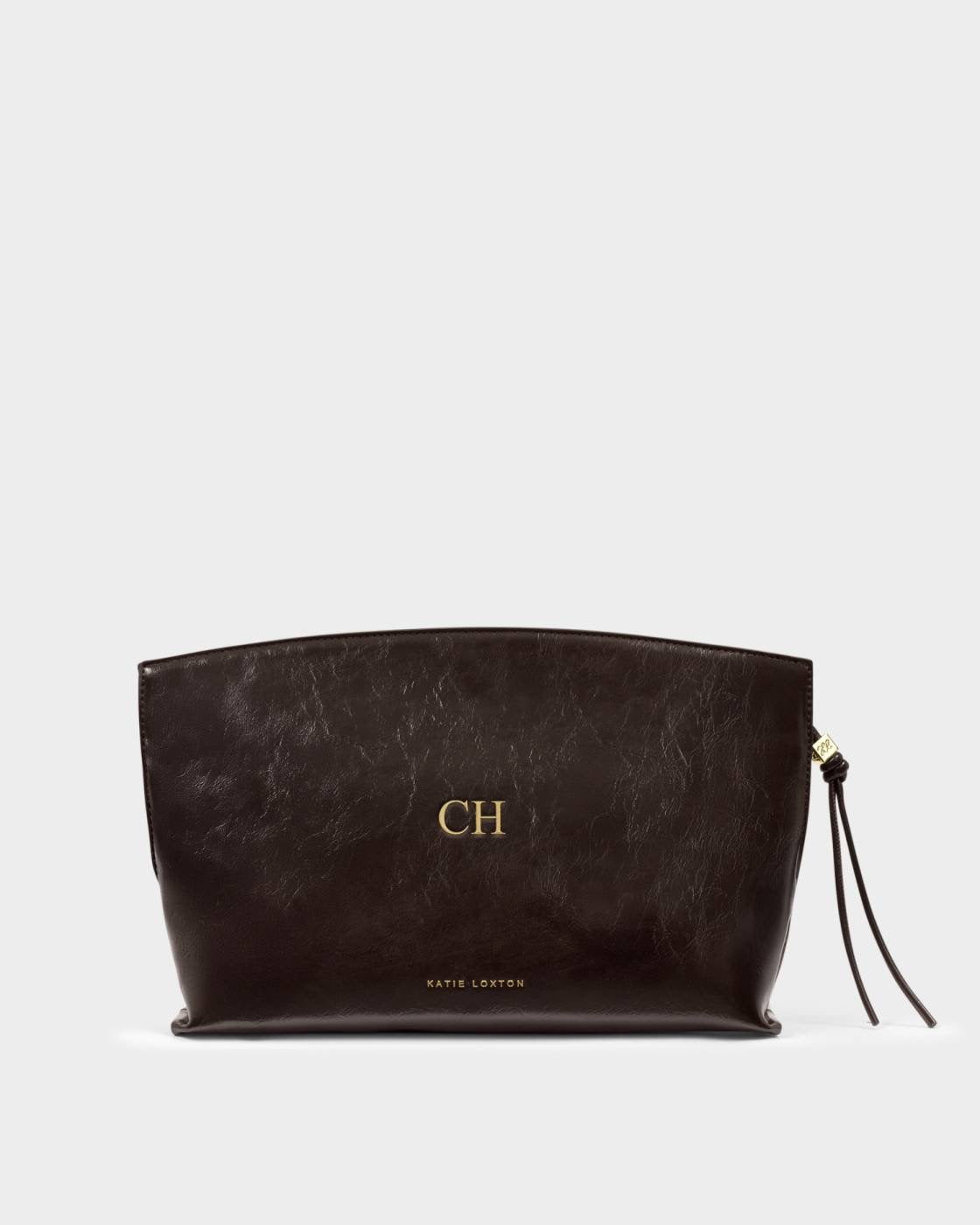 Freya Clutch - Patent Chocolate