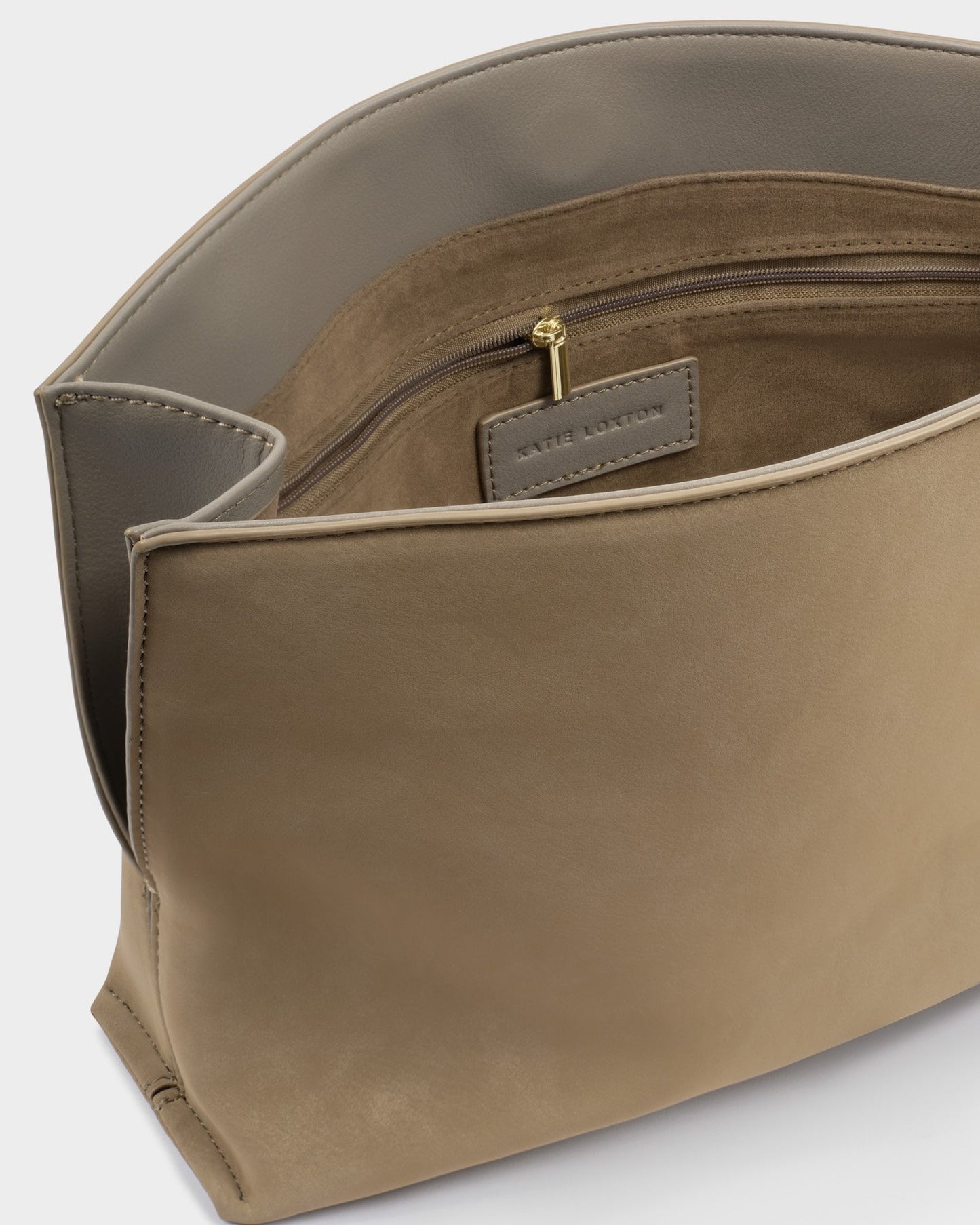 Freya Clutch - Taupe Suede