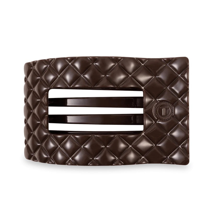 Large Truly Taupe Quilted Large Flat Rectangle Clip