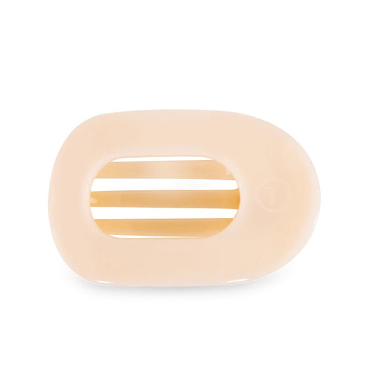 Large Almond Beige Flat Round Hair Clip