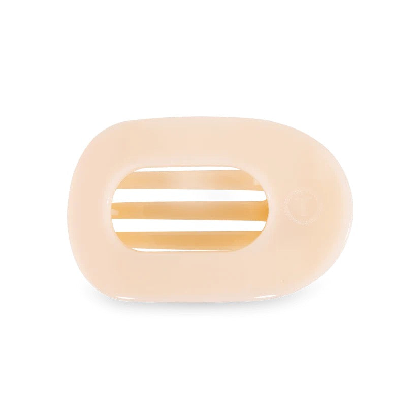 Medium Almond Beige Flat Round Hair Clip
