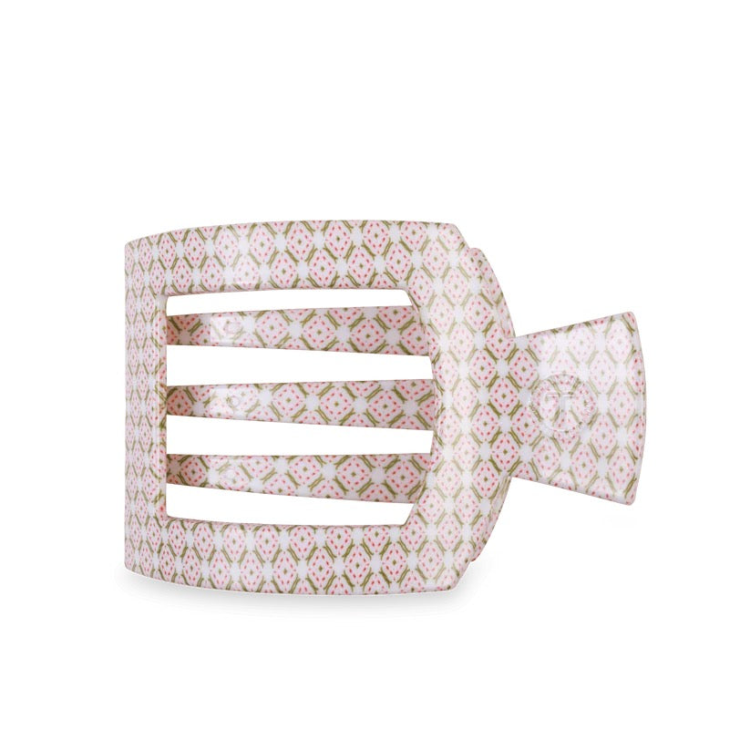 Medium Pine & Pearl Flat Square Hair Clip