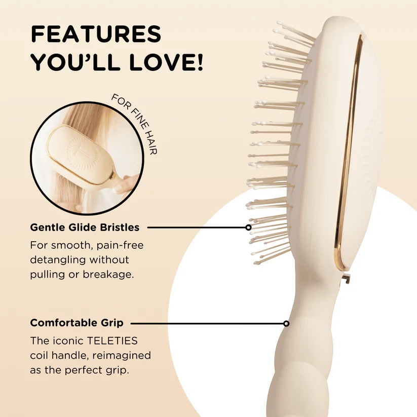 The Detangler Brush for Fine Hair - Tan by Teleties