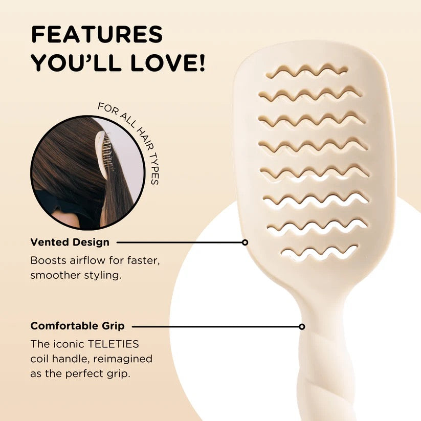 The Vented Hair Brush - Tan by Teleties