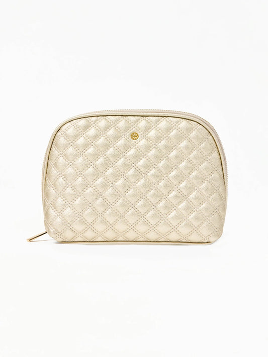 Large Quilted Essentials Pouch - Gold