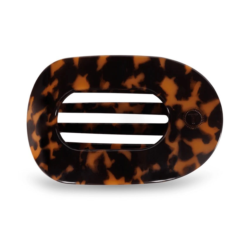 Large Tortoise Flat Round Clip TELETIES