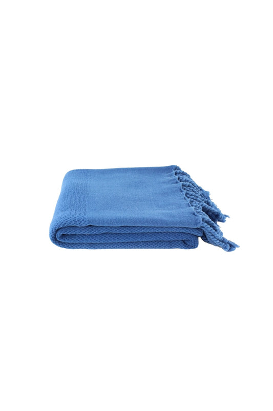 Premium Stone Washed Turkish Towel in Denim Blue