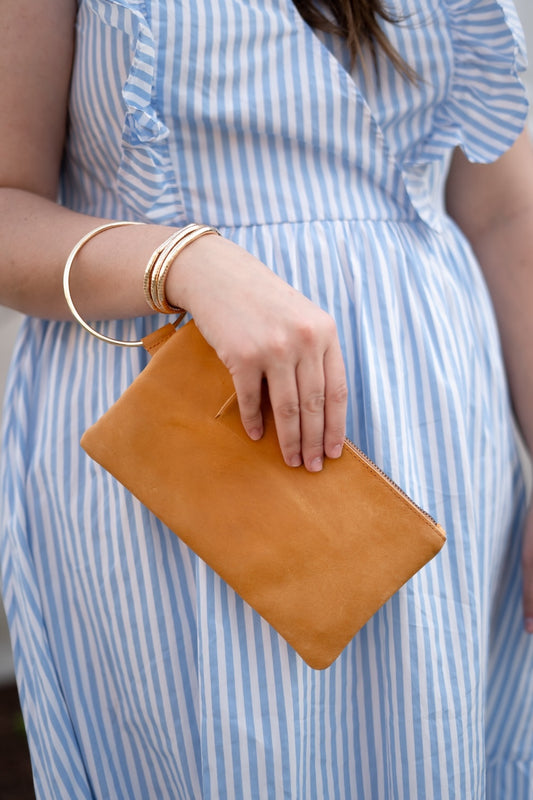 Fozi Wristlet in Cognac by Able
