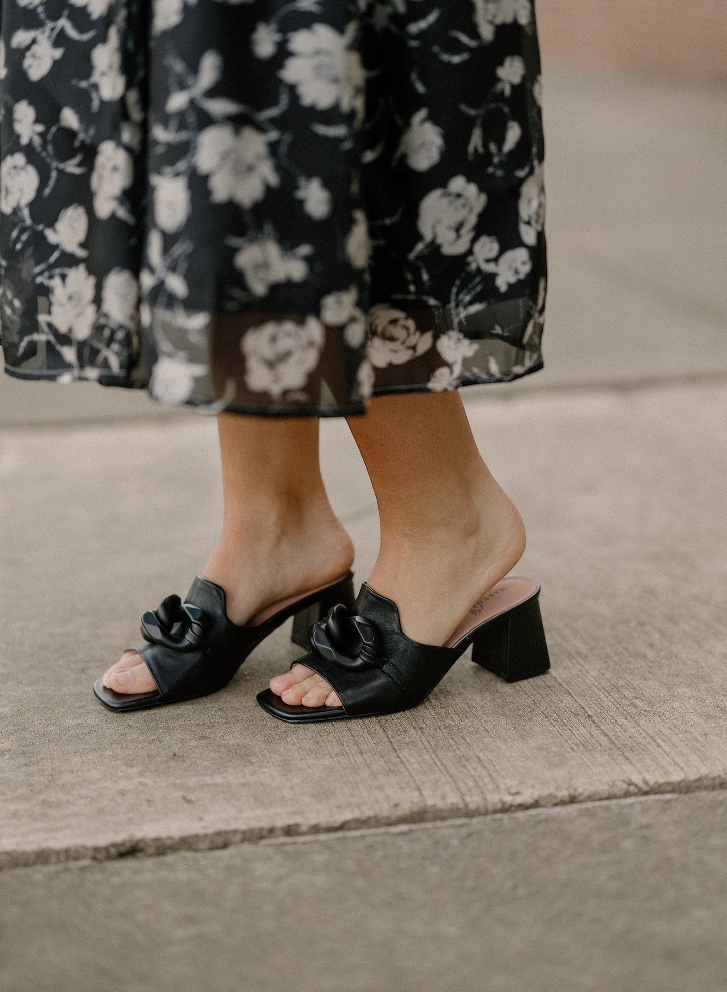 Coterie in Black Heeled Sandals by Naked Feet