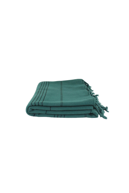 Premium Turkish Classic Striped Towel in Dark Green