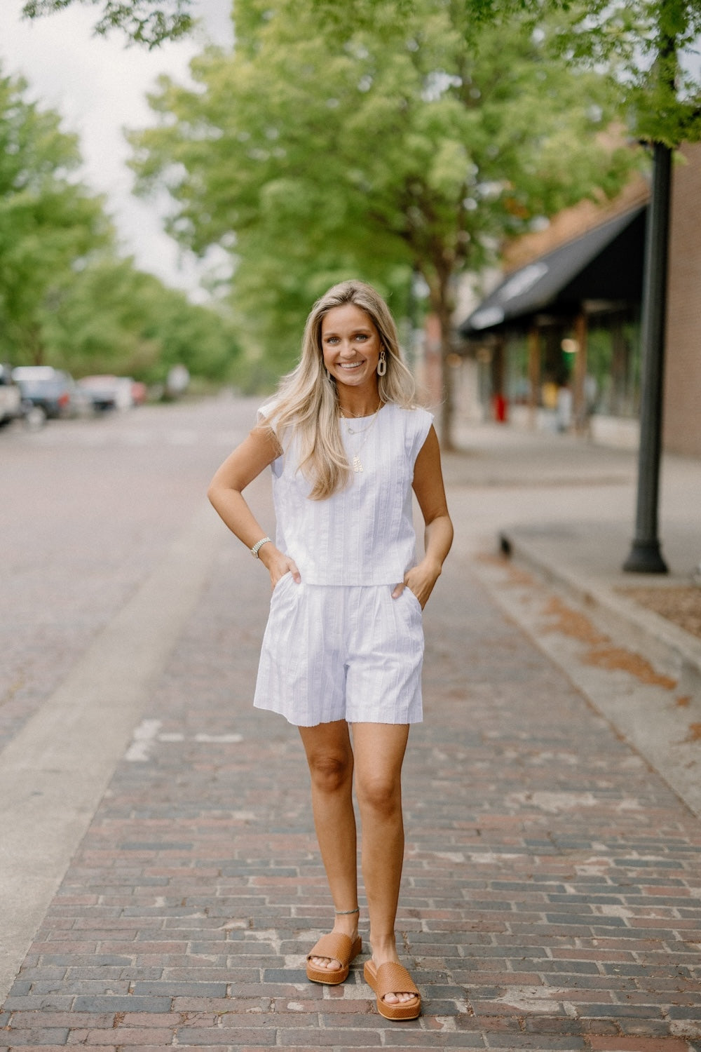 Paige Pleated Shorts in White
