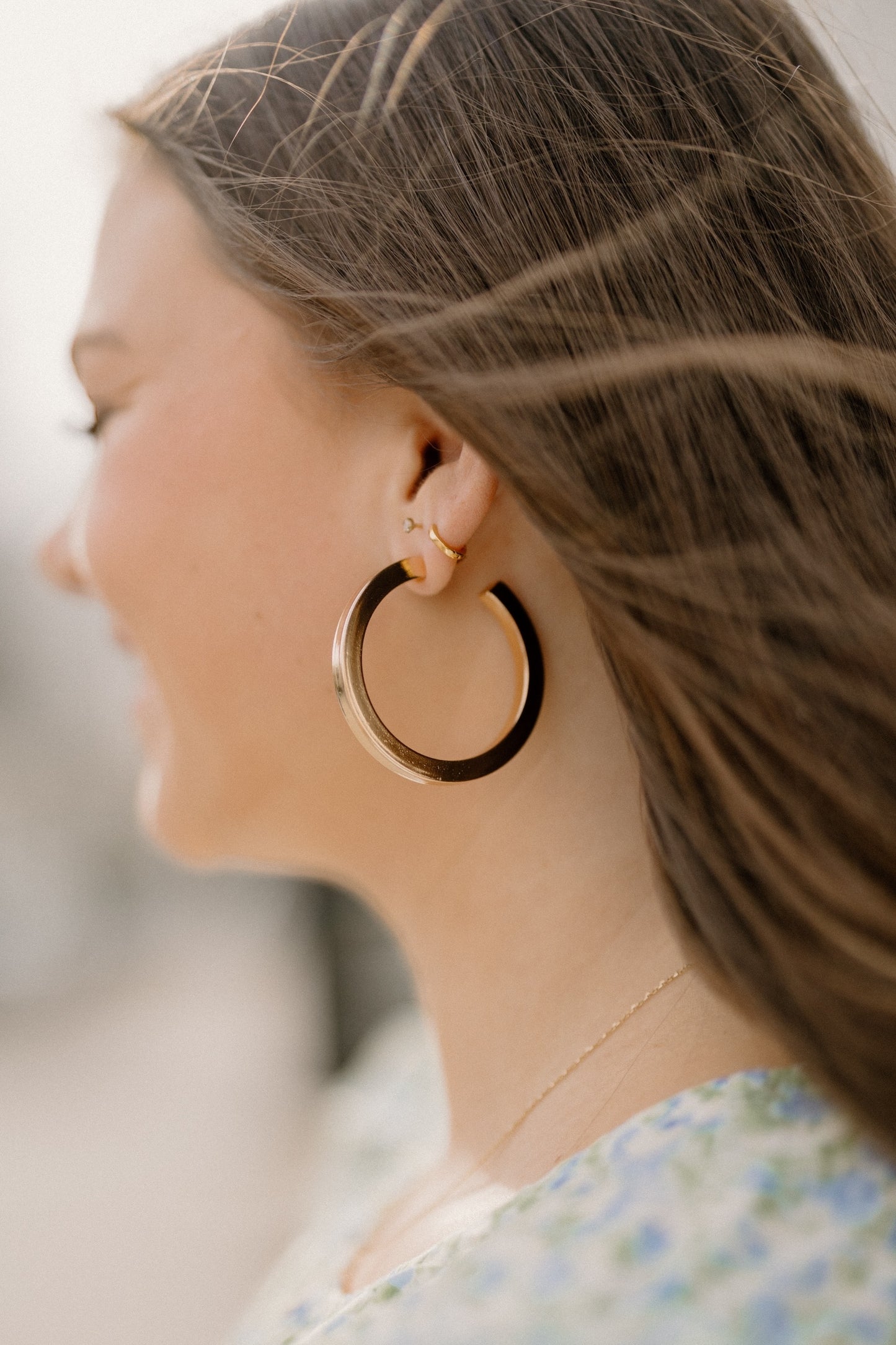 2" Thick Brass Hoops in Gold