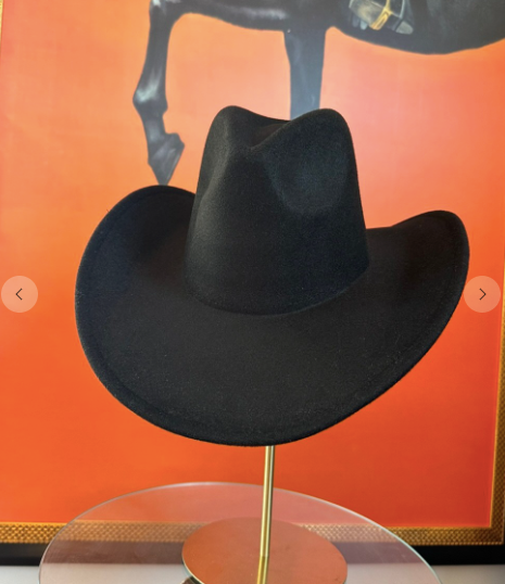 Custom Hat: Black Felt Cowboy Hat