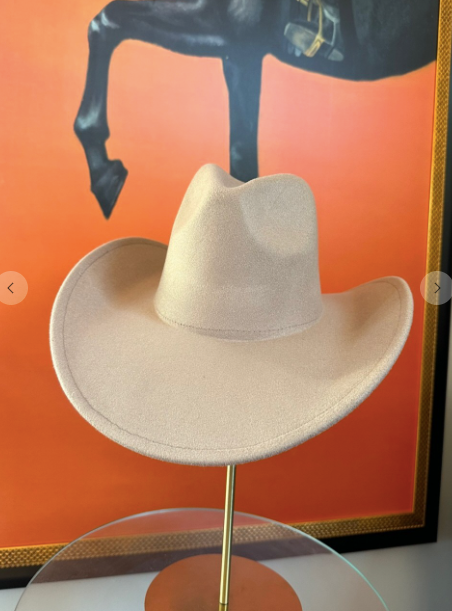 Custom Hat: Tan Felt Cowboy Hat