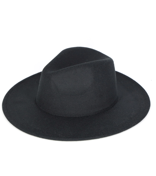Custom Hat: Black Felt Wide Brim Hat