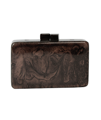 Brown Acrylic Marble Clutch