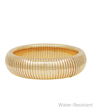 20mm Bold Omega Stretch Bracelet in Gold