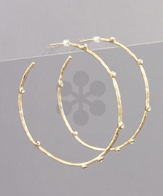 Crystal Point Open Hoops