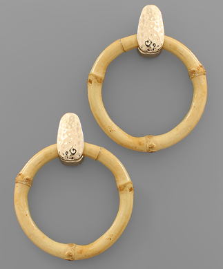 Bamboo Circle Dangle Earrings