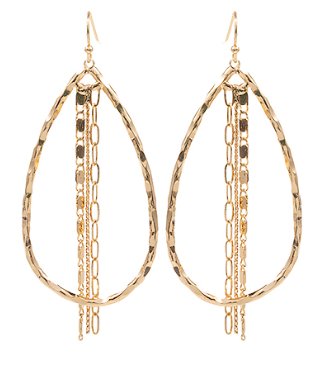 Chain Drop Oval Earrings