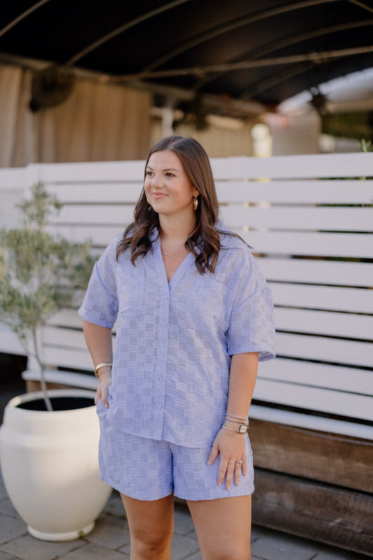 Louise Lavender Textured Woven Top (S-3XL)