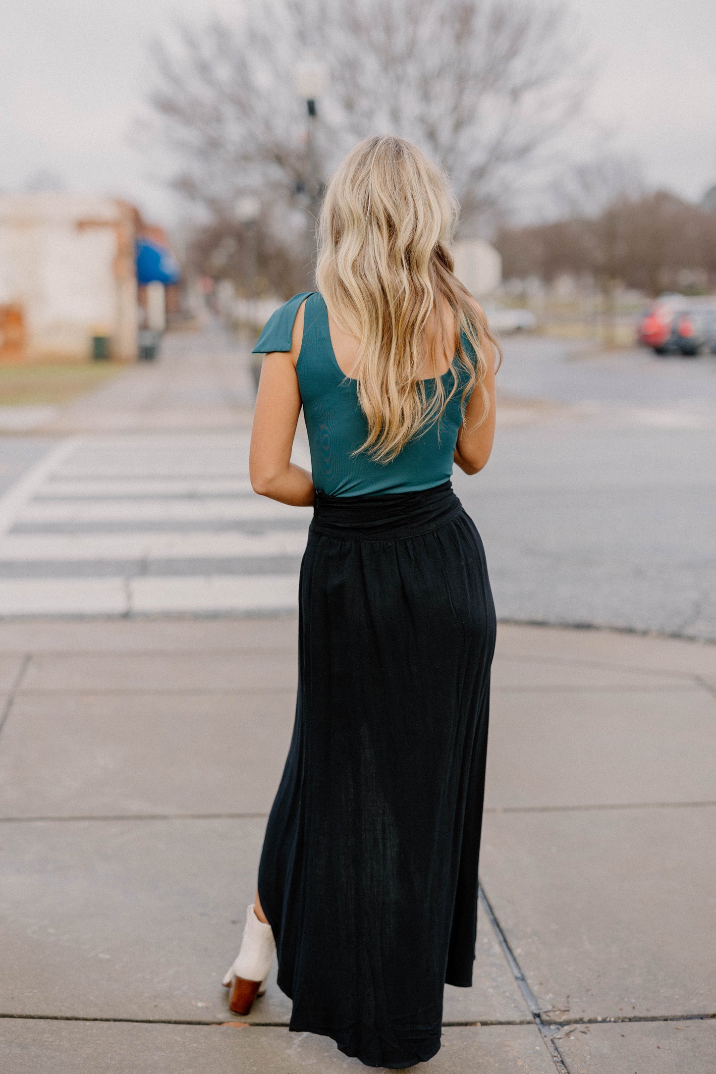 Brittany Black Linen Skirt