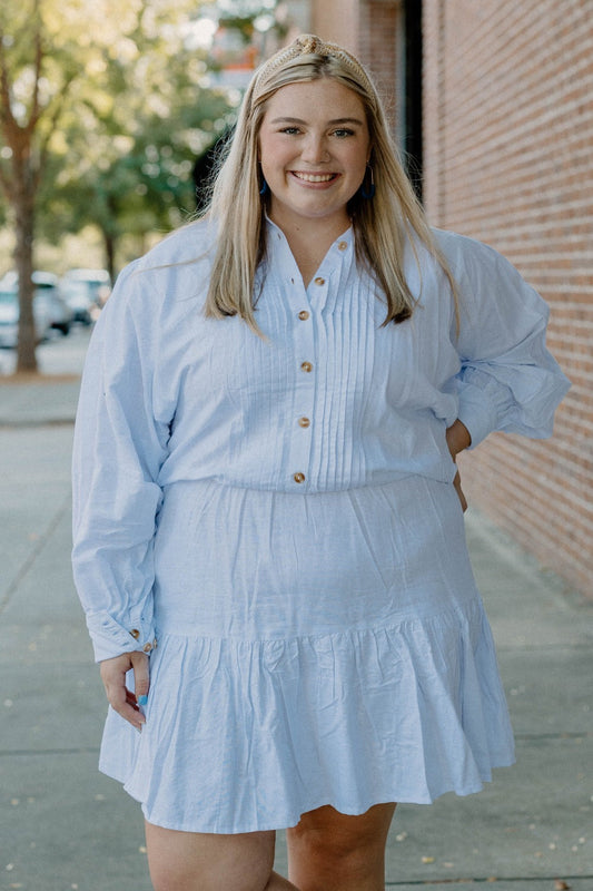 Rocky Ella Linen Mini Dress in White by Bali Elf