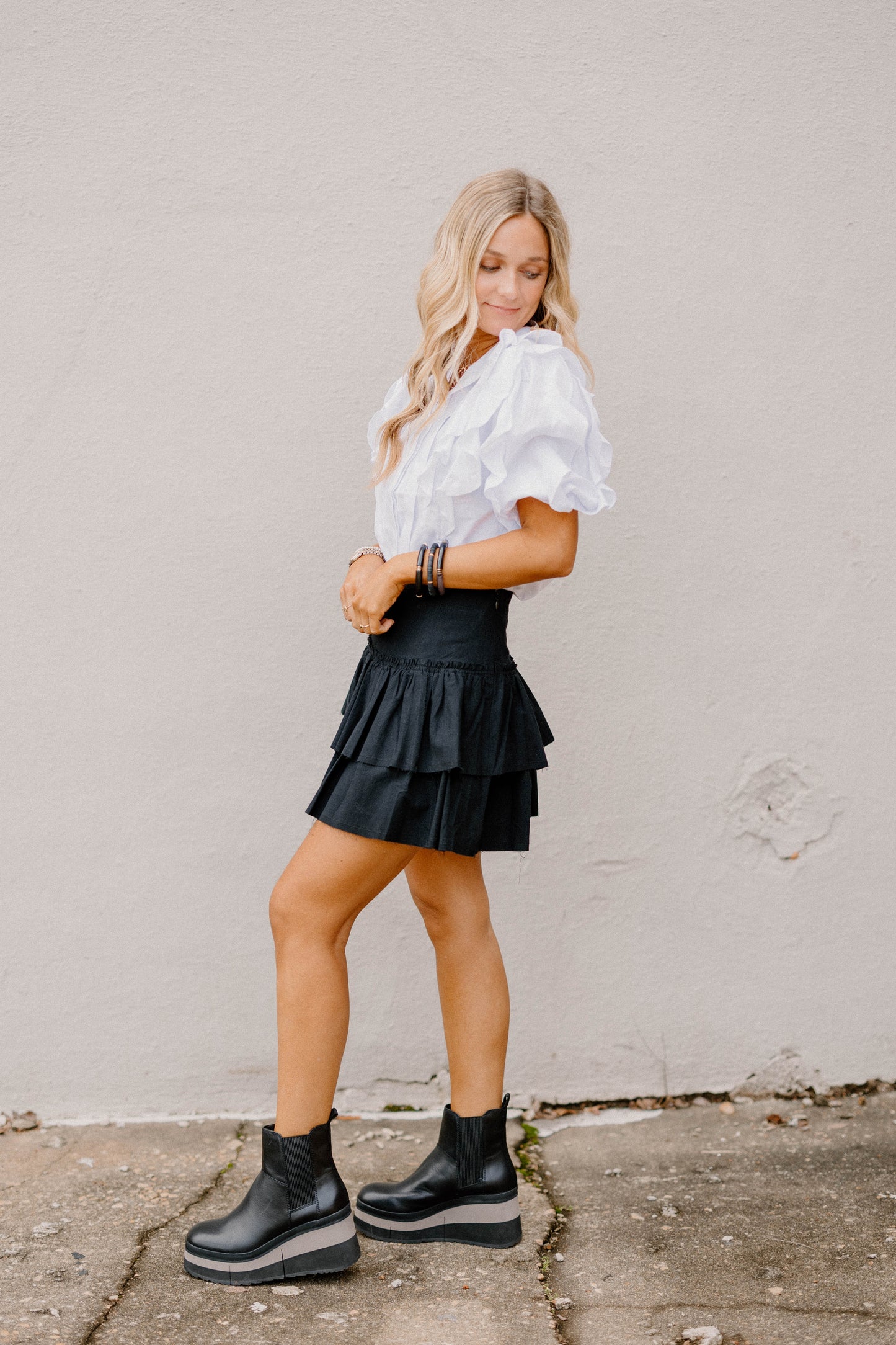 Rami Black Ruffle Tiered Skirt (S-3XL)