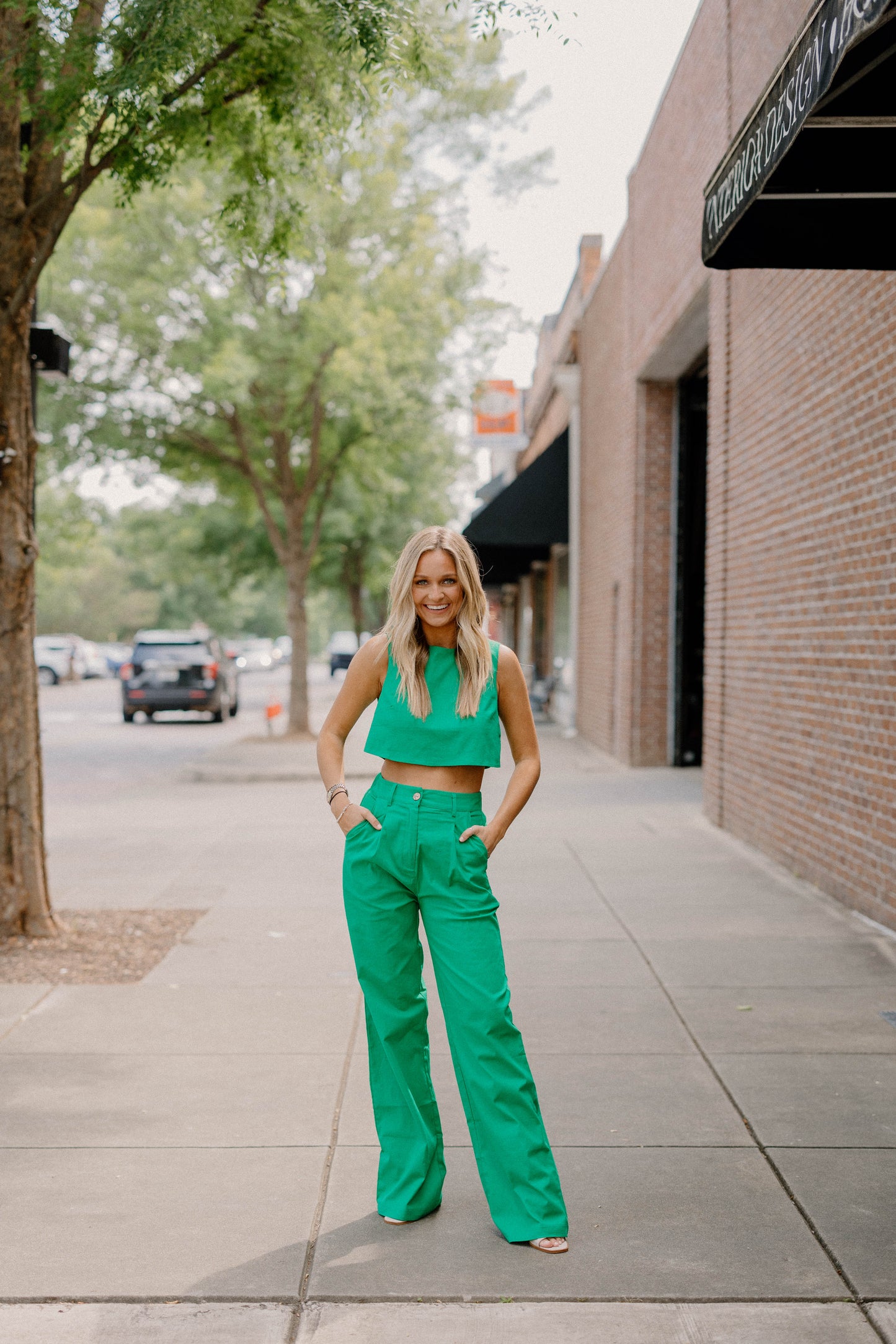 Kami Cropped Kelly Green Top