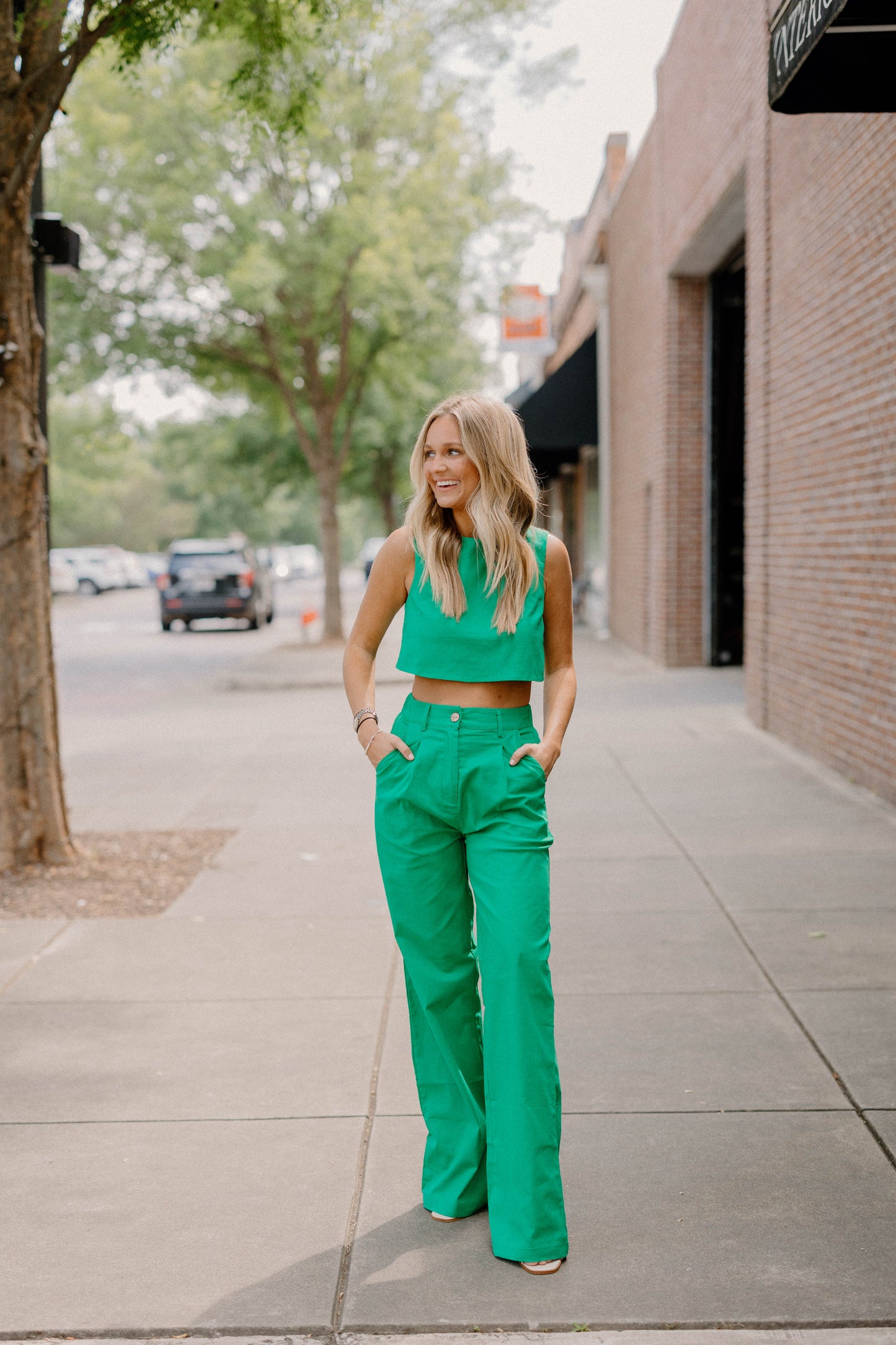 Kami Cropped Kelly Green Top