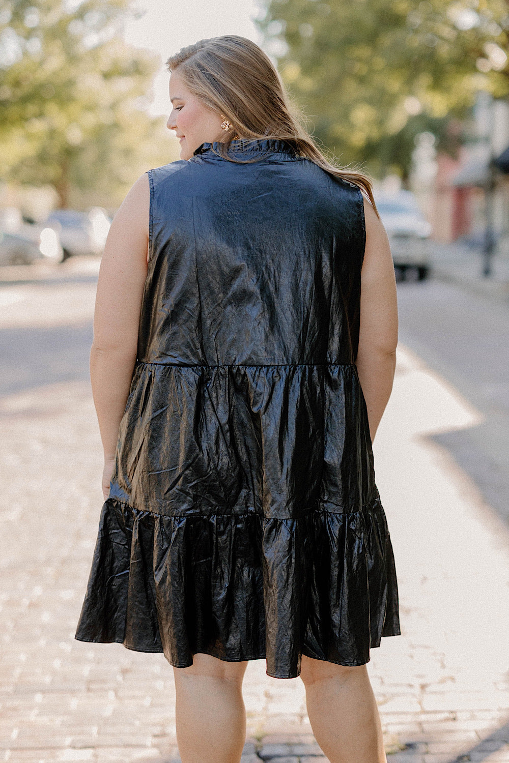 Lila Tiered Leather Dress