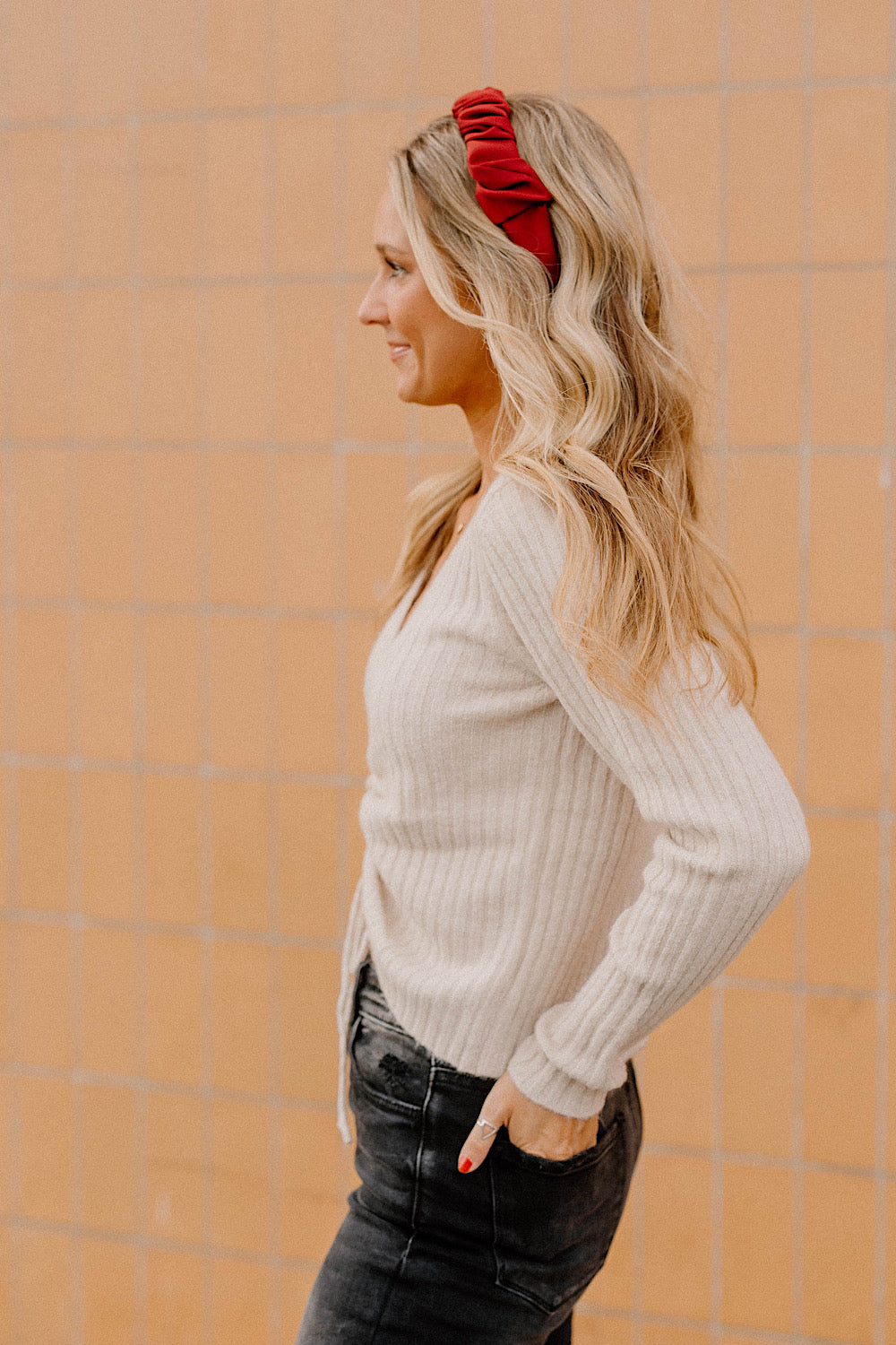 Amanda Ruched V-Neckline Sweater (Sizes XS-3XL)